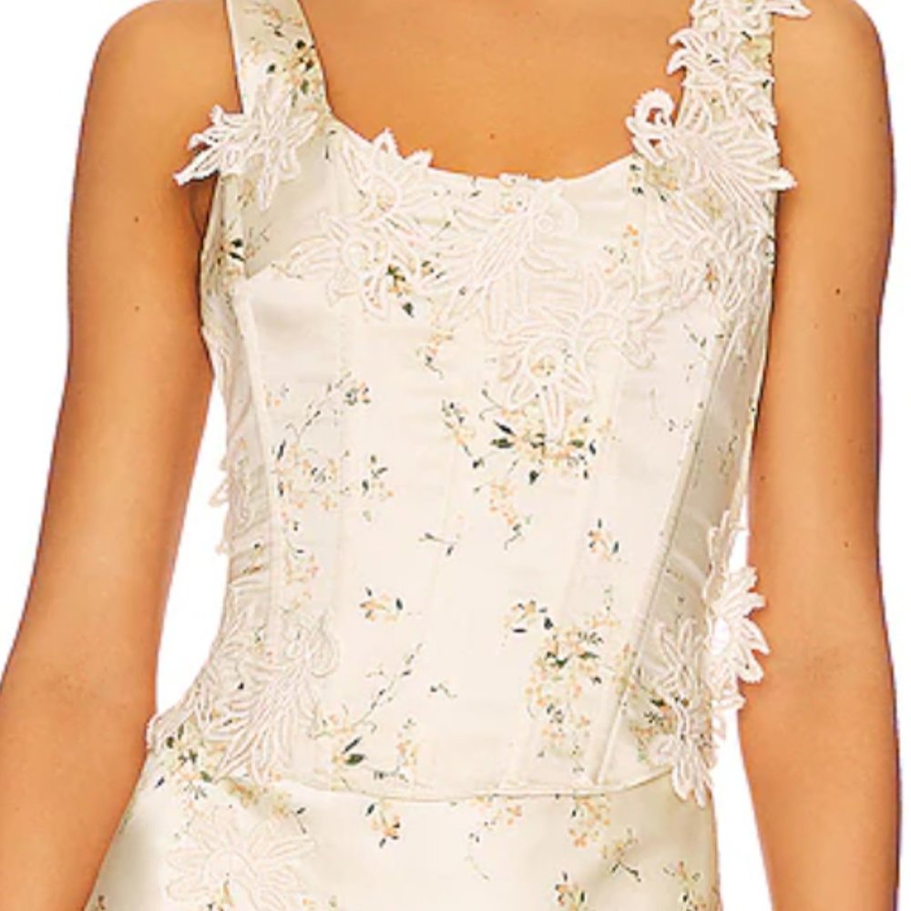 LOVESHACKFANCY MORI BUSTIER TOP SIZE 2